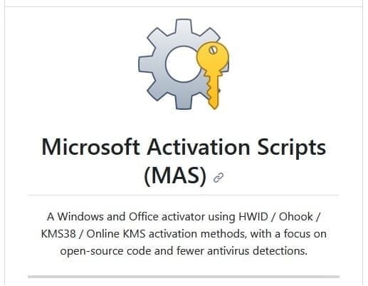 Microsoft Activation Scripts（MAS）微软激活脚本 最新版下载